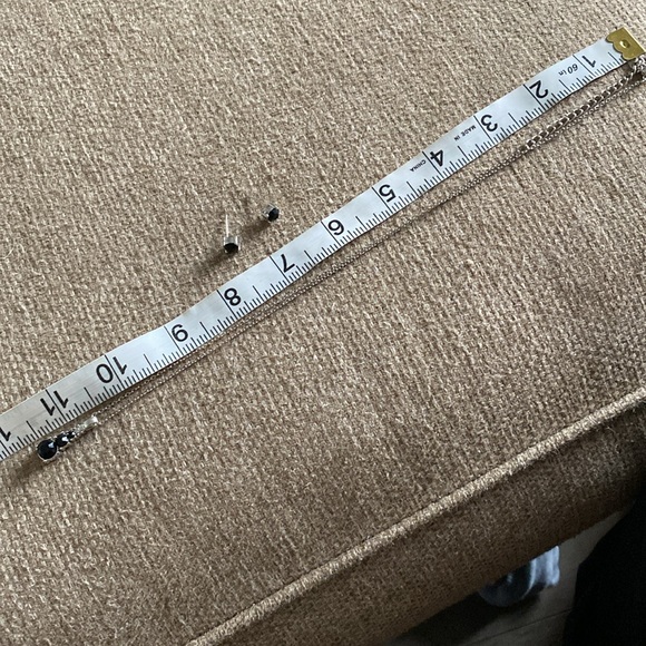 BLACK onyx pendant earring jewelry set necklace Trinity - Picture 5 of 5